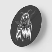 Mothman Cryptid Horror Gothic Paranormal Creature  ラウンド壁時計 (傾斜)