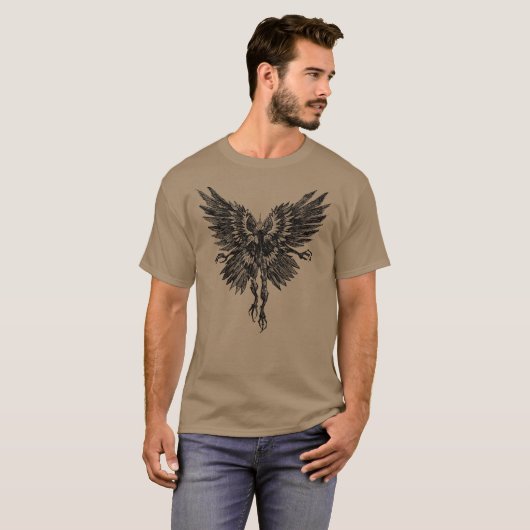 Mothman Cryptid Ringer Tシャツ (正面フル)