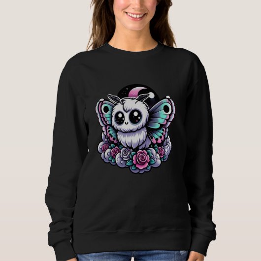 Mothman Monster Pastel Goth Creepy Kawaii Menhera  スウェットシャツ (正面)