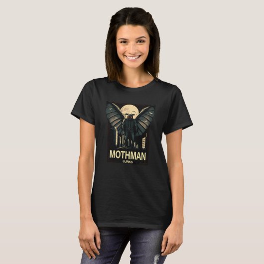 Mothman Mysterious Winged Creature  2 Tシャツ (正面フル)
