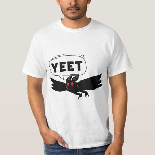 Mothman Says 'Yeet' Funny Cute Cryptid Tシャツ (正面)