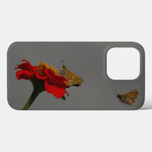 Moths and Red Zinnia Case-Mate iPhoneケース (裏面 (横))