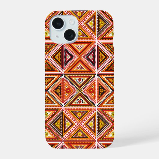 MotifキルトパターンiPhoneケース iPhone 15ケース (裏面)