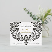 motif華美の結婚、日付を保存する 箔招待状ポストカード (立ち正面)