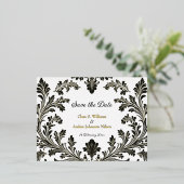 motif 華美金ゴールド結婚の日付を保存 箔シーズンポストカード (立ち正面)