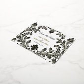 motif 華美金ゴールド結婚の日付を保存 箔シーズンポストカード (回転した状態)