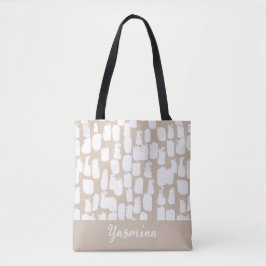 Motif abstrait minimaliste beige et blanc トートバッグ