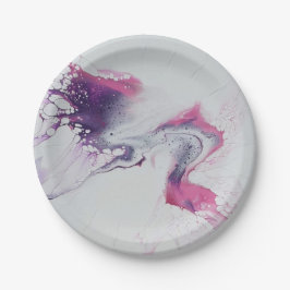 Motif abstrait rose blanc violet. ペーパープレート