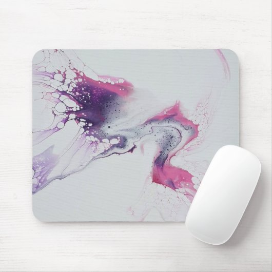 Motif abstrait rose blanc violet. マウスパッド (マウス)