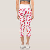 🔴 Motif Abstrait Rouge Élégant 🎨 カプリレギンス (裏面)