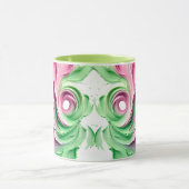 Motif Abstrait Symétrique aux Couleurs Pastel Vert マグカップ (中央)