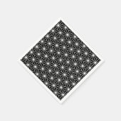 Motif Asanoha Noir et blanc スタンダードカクテルナプキン (角)