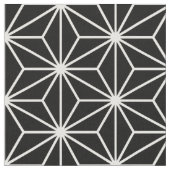 Motif Asanoha Noir et blanc ファブリック (クローズアップ)