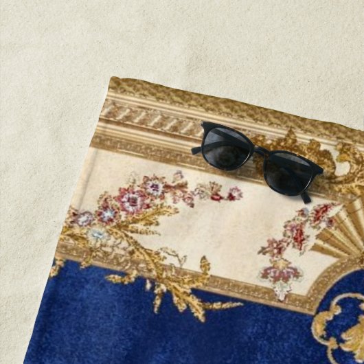 motif bleu et doré ビーチタオル (インサイチュ)