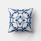 Motif bleu sur fond blanc クッション (裏面)
