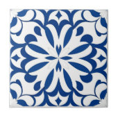 Motif bleu sur fond blanc タイル (正面)