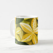 Motif caramboles exotiques 🌿 pour déco tropicale コーヒーマグカップ (正面左)