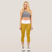 🌟 Motif Celtique Jaune en Entrelacs ✨ カプリレギンス (正面)