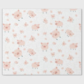 Motif cochons- fond blanc ラッピングペーパー (フラット)