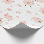 Motif cochons- fond blanc ラッピングペーパー (角)