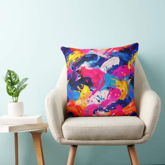 motif coups de pinceaux クッション (椅子)