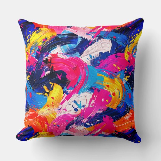 motif coups de pinceaux クッション (正面)