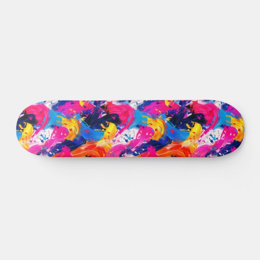 motif coups de pinceaux スケートボード (横)