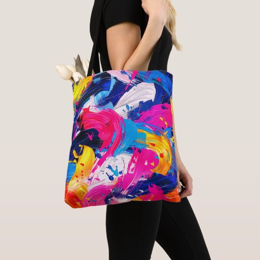 motif coups de pinceaux トートバッグ (クローズアップ)