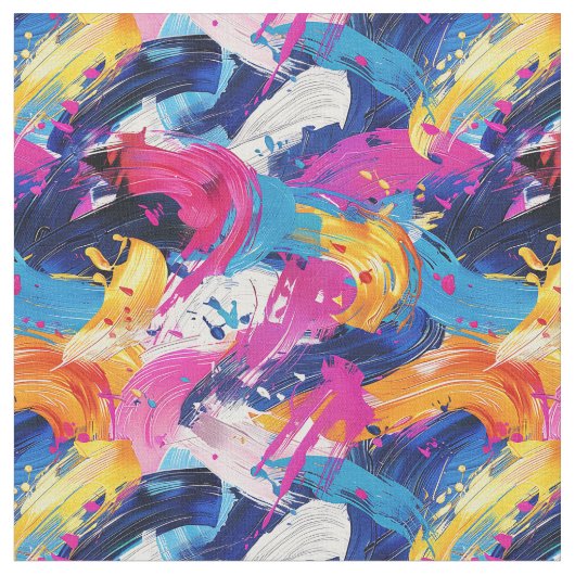 motif coups de pinceaux ファブリック (クローズアップ)