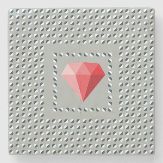 Motif dansant Illusion d'optique Rubis  ストーンコースター (正面)