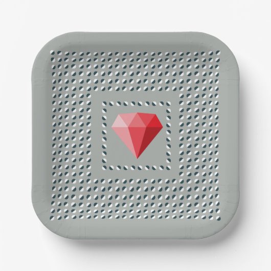 Motif dansant Illusion d'optique Rubis  ペーパープレート (正面)