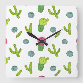 Motif de Cactus du désert スクエア壁時計
