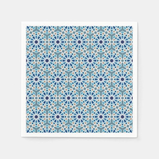 Motif de carreaux marocains スタンダードカクテルナプキン (正面)