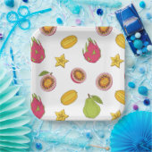 Motif de fruits exotiques - Mélange Paradis Tropic ペーパープレート (パーティー)