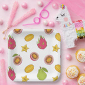 Motif de fruits exotiques - Mélange Paradis Tropic ペーパープレート (パーティー)