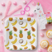 Motif de fruits tropicaux ペーパープレート (パーティー)