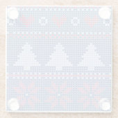 Motif de tricot de Noël Bleu ガラスコースター (裏面)