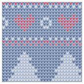 Motif de tricot de Noël Bleu ファブリック (クローズアップ)