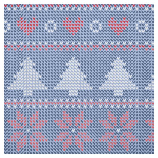Motif de tricot de Noël Bleu ファブリック (見本)