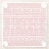 Motif de tricot de Noël Rouge et blanc ガラスコースター (裏面)