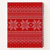 Motif de tricot de Noël Rouge et blanc ノートブック (裏面)