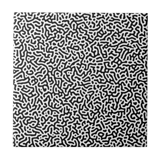 Motif de Turing Noir et Blanc タイル (正面)