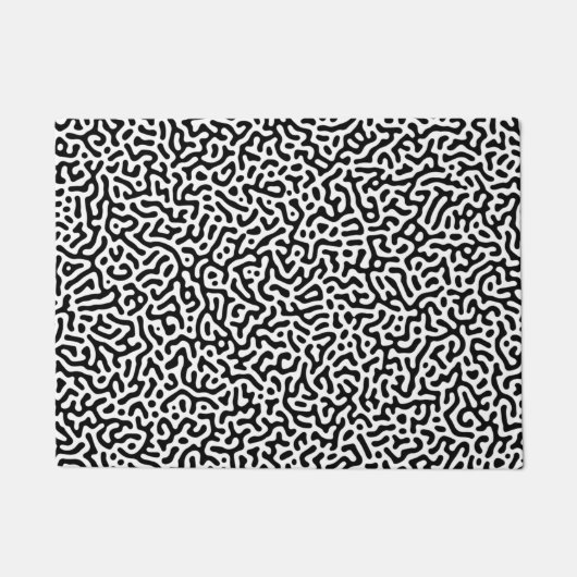Motif de Turing Noir et Blanc ドアマット (正面)