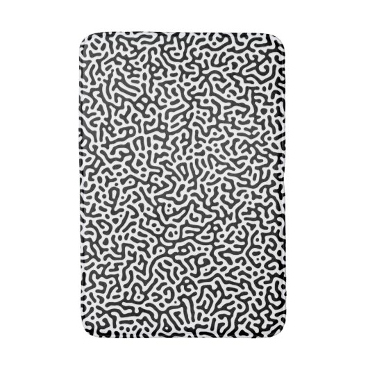 Motif de Turing Noir et Blanc バスマット (正面縦)