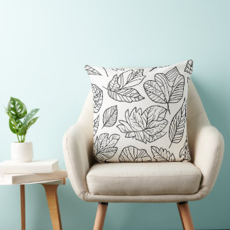 Motif Feuilles Botaniques - Élégant Design Naturel クッション