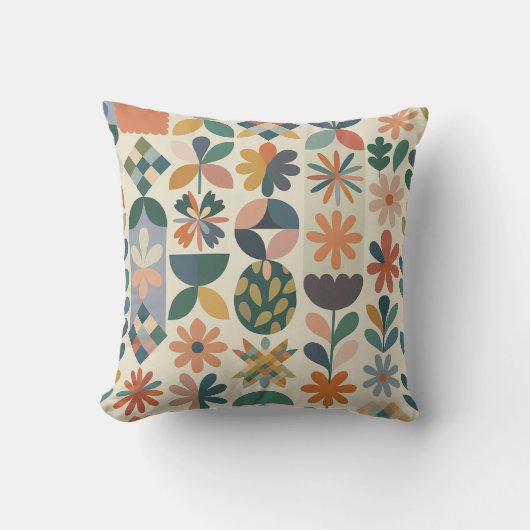 Motif Floral Géométrique クッション (正面)