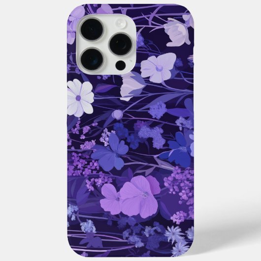 Motif floral violet délicat 🌸 sur fond sombre Case-Mate iPhoneケース (裏面)