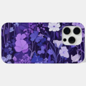 Motif floral violet délicat 🌸 sur fond sombre Case-Mate iPhoneケース (裏面 (横))