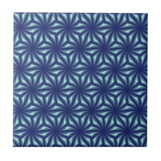 Motif Fractale Bleu marine タイル (正面)