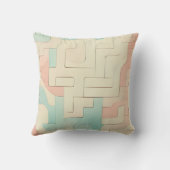 Motif Géométrique Abstrait - Couleurs Pastel Douce クッション (裏面)